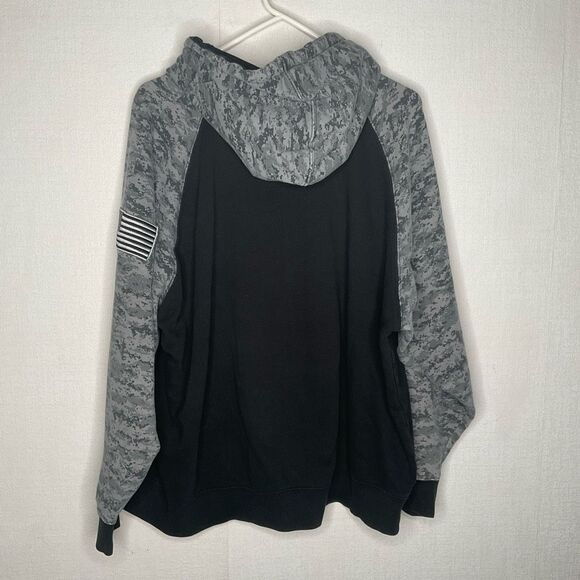 Ariat Pullover Mens XXL Hoodie Digital Camo Black Gray Patriot USA Flag Work Top - Picture 7 of 9